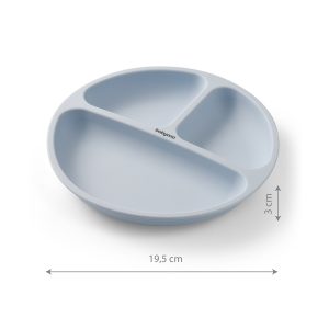 BabyOno Silikonski okrugli tanjur s odjeljcima i vakuumom 6 m+, plava - Slika 5