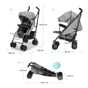 KINDERKRAFT KIŠOBRAN KOLICA SIESTA - SIVA - Slika 7