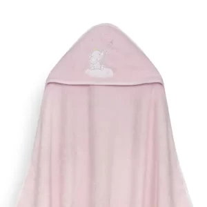InterBaby Set ručnik s kapuljačom + podbradak Slonić Roza - Slika 5