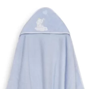 InterBaby Set ručnik s kapuljačom + podbradak Slonić Plavi - Slika 5