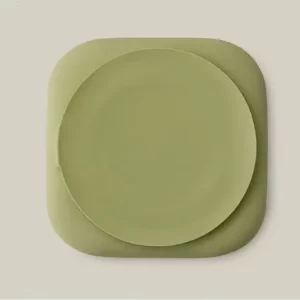 InterBaby silikonski tanjur s vakuumskom podlogom Olive Green - Slika 3