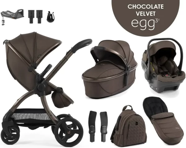 egg3® dječja kolica 9u1 - Chocolate Velvet
