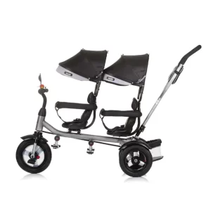 Chipolino tricikl za blizance 2Play Obsidian Silver - Slika 3