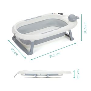 Fillikid sklopiva kadica Beluga s termometrom, white-grey - Slika 7