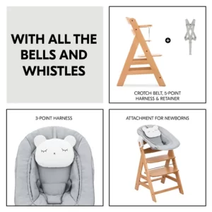 Hauck hranilica Alpha Newborn Set Pre - Nature Grey - Slika 8